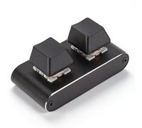 Bewinner Tastiera meccanica programmabile a 2 tasti con interruttore rosso, tastiera da gioco con scorciatoia personalizzata USB, mini pad macro in lega di alluminio per Linux OS X