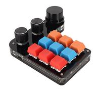Bewinner Tastiera Meccanica Programmabile con Una Sola Mano, Tastiera da Gioco Multifunzionale a 9 Tasti con 3 Manopole, Tastiera Meccanica Mini Macro USB per Ufficio, Interruttori Blu