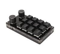 Bewinner Tastiera Programmabile a 12 Tasti con 2 Manopole, Tastiera da Gioco Meccanica a Una Mano, Tastiera OSU Bluetooth Wireless USB Cablata, Mini Tastiera per Ufficio da Gioco (Nero)