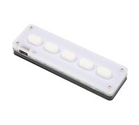 Bewinner Tastierino Programmabile 5 Tasti USB Cablato Wireless Bluetooth Doppia modalità Mini Tastiera Silenziosa in Silicone per Giochi da Ufficio, Tastierino Macro di Scelta Rapida Fai-da-te (WHITE)