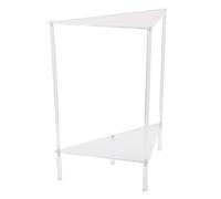 Bewinner Tavolino Angolare in Acrilico, Piccolo Ripiano Triangolare a 2 Livelli per Soggiorno, Camera da Letto, Bagno, Design Compatto e Facile da Montare