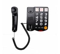 Bewinner Telefono con Tasti Grandi, Telefono Fisso Amplificato con Suoneria da 110 DB e 3 Chiamate Rapide con Foto, per Anziani Anziani Non Vedenti, Vivavoce e Avviso di Chiamata Visiva (BLACK)