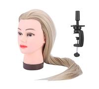 Bewinner Testa di Manichino Parrucchiere con Capelli Realistici 29,5" per Esercitazioni di Styling, Taglio, Treccia - Testa Fittizia per Parrucca Giallo Oro per Principianti e Professionisti