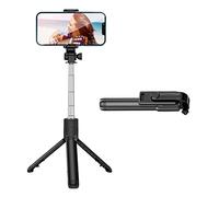 Bewinner Treppiede Bastone Selfie con Telecomando per Video Dal Vivo | Struttura in acciaio inossidabile, braccio estensibile, rotazione di 360 gradi, otturatore staccabile, compagno di viaggio