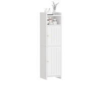 BEWISHOME YYG03W - Armadietto da bagno, con ripiano regolabile, facile da montare, piedini impermeabili, 20 x 20 x 80 cm, colore: Bianco
