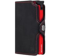 BEWMER Porta Carte di Credito 1 ZIP Schermato | Portafoglio Slim da Uomo e Donna | Porta Tessere e Documenti con Rfid Protection e Fermasoldi in Carbon Fiber (Nero e Arancione con Zip)