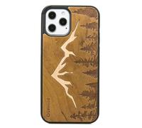 Bewood Custodia in legno compatibile con iPhone 12 Pro Max Imbuia Mountains