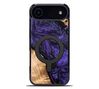 Bewood Unique Case Compatibile con iPhone 17 Air - Violet & Wood Unico - Custodia fatta a mano in legno pregiato e resina compatibile con MagSafe, Made in Poland