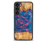 Bewood Unique Case Compatibile con Samsung Galaxy S23 Plus, Custodia realizzata a mano in legno naturale e resina, design Neons Vegas, resistente agli urti, compatibile con MagSafe