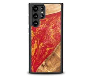 Bewood Unique - Custodia protettiva in legno compatibile con Samsung Galaxy S22 Ultra, design Neons Parigi, in legno e resina, realizzata a mano, antiurto