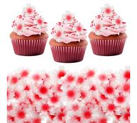 Bewudy 100 Stück Kirschblüten Tortendeko Blumen Essbar, Kirschblüten Deko Torte Rosa Kirschblüte Deko Torte Essbar lüten Cupcake Topper Blüten Tortendeko Essbare Für Geburtstag Hochzeit Taufe