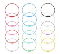 Bewudy 15 pezzi portachiavi corda metallica colorata portachiavi grande cavo in acciaio inox portachiavi 15 cm filo di acciaio inox portachiavi con chiusura a vite per bagagli, torce elettriche ID Tag