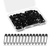 Bewudy 150 pezzi spille di sicurezza piccole, spille di sicurezza grandi da 19 mm, spille di sicurezza curve spille di sicurezza curve per l'artigianato dei vestiti cucito orlatura artigianato (nero)
