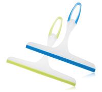 Bewudy 2 estrattori per cabina doccia, brevi, in gomma, per doccia, doccia, per specchio, bagno, finestre, pavimento in vetro (24 x 21 cm)