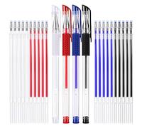 Bewudy 4 penne cancellabili a caldo per tessuti, con 20 ricariche, 4 colori, pennarelli per tessuti per trapuntatura, cucito, fai da te, sartoria, tessuti, sarti, penne cancellabili a caldo per