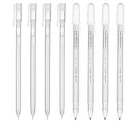 Bewudy 8 penne gel bianche per disegnare, 0,6 mm e 0,8 mm, spessore del tratto: 8 mm, penna in gel bianca, per scrivere, pittura, libri degli ospiti, design artistico