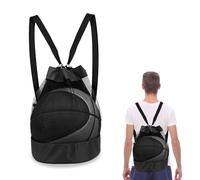 Bewudy Borsa a rete per pallone, da basket, zaino, portatile, multiuso, sport, in rete, borsa da spiaggia, palestra, per calcio, basket, tennis, pallavolo, rugby