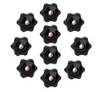 Bewudy Confezione da 10 pomelli a 6 stelle, 1/4"-20 pollici, manopola filettata a vite, foro passante femmina dado di bloccaggio per attrezzature meccaniche