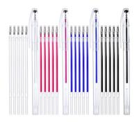 Bewudy Pennarelli in tessuto cancellabili a calore, 4 colori, penne con 20 ricariche per cucito, tessuti e sarti