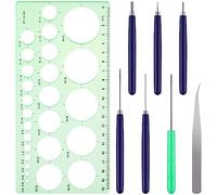 Bewudy Set di 7 strumenti per quilling di carta, con righello, strumenti per quilling di carta, per fai da te, fai da te, per quilling multifunzione, con fessura