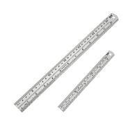 Bewudy Set di righelli 2 in 1 in acciaio inox, 15/30 cm, sistema metrico e imperiale su entrambi i lati, facile da leggere, durevoli e resistenti alla ruggine