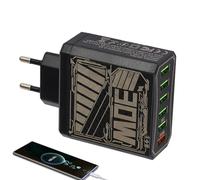 Bexdug Adattatore da Parete | Prolunga Multipresa con Prese Multiple | Espansore Presa USB QC3.0 Ricarica Veloce 6 Porte Protezione Sovraccarico per Telefono Tablet Viaggio