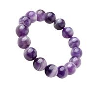 Bexdug Bracciale con ametista naturale, braccialetti con ametista viola,Bracciale con perline naturali in di ametista da 8 mm | Bracciale elasticizzato curativo con braccialetto in pietra autentico