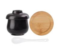 Bexdug Casseruola In Ceramica Per Stufati - 250ml Noodle Ceramica Piccola Antigoccia con Coperchio e Cucchiaio - Noodle da Cucina per Cottura a Vapore - Verdura Dolci Antipasto D
