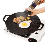 Bexdug Griglia per Barbecue Coreana - Bistecchiera Piatta per Piano Cottura Piastra per Barbecue - Conduzione Uniforme del Calore, Antiaderente Rotondo, per fornello da Cucina, Piano Cottura