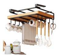 Bexdug Porta Asciugamani di Carta da Cucina, Supporto Multifunzionale per Tagliere sottopensile in Acciaio Inossidabile, Ganci per Utensili addensati, Gancio da Cucina Senza Perforazione