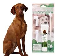 Bexdug Spazzolino e dentifricio per cani | Dentifricio per spazzolino commestibile per animali domestici con 3 testine | Estratti vegetali Igiene orale Prodotti per animali domestici per la pulizia