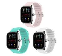 Bexido Cinturino compatibile con Amazfit GTS/GTS 2/GTS 2e/GTS 2 Mini/GTR 42MM/Amazfit Bip U Pro/Bip S/Bip Lite, [3 pezzi] 20 mm in morbido silicone