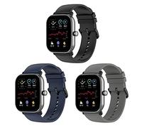 Bexido Cinturino compatibile con Amazfit GTS/GTS 2/GTS 2e/GTS 2 Mini/GTR 42MM/Amazfit Bip U Pro/Bip S/Bip Lite, [3 pezzi] 20 mm in morbido silicone