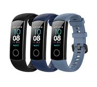Bexido Cinturino Compatibile con Honor Band 5/4, Cinturino in Morbido Silicone, Sportivo, 3 Pezzi, Nero + Blu Scuro + Grigio, 17 mm