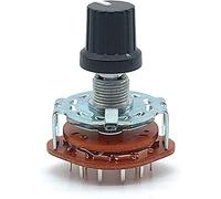 BEXIUJUVX Encoder Rotante Rs25 Montaggio del Pannello dell'albero 1p12t Switch Rotary Selettore 1 Polo 12 Posizione 2 0 mm Albero di Prugna(with Knob)