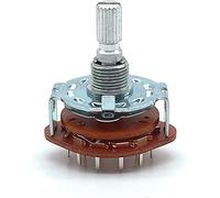 BEXIUJUVX Encoder Rotante Rs25 Montaggio del Pannello dell'albero 1p12t Switch Rotary Selettore 1 Polo 12 Posizione 2 0 mm Albero di Prugna(Without Knob)