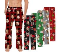 BEXOA Pantaloni del Pigiama Personalizzati con Foto del Viso Idea Regalo Divertente e Personalizzata per Uomo Donna e Famiglia Natale San Valentino (Funny)