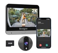 Bextgoo 2K Spioncino Digitale WiFi con Scheda di Memoria 32GB, Videocitofono WiFi, Display 4,3" Pollici, Batteria 8000mAh, Visione 170°, Visione Notturna, Rilevamento Umanoidi AI, Audio Bidirezionale
