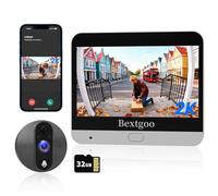 Bextgoo Spioncino Digitale WiFi, 2K Videocitofono WiFi, Display 4,3" Pollici, Batteria 8000mAh, Visione 170°, Visione Notturna, Rilevamento Umanoidi AI, Audio Bidirezionale, Scheda da 32 GB Inclusa
