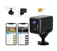 Bextgoo Telecamera con SIM, Telecamera con SIM 4G da Esterno, 2K Mini Telecamere 4G Senza WiFi, Batteria 5200mAh, AI Rilevazione Moviment, Visione 160°, 2K Visione Notturna