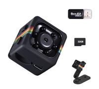 Bextgoo Telecamera Senza Wifi, 1080P Mini Telecamera Spia con Scheda di TF da 32 GB, Visione Notturna, Supporto Rotante a 360°, Micro Telecamera Per Esterna/Interna