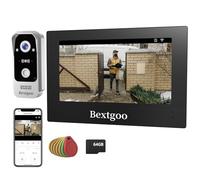 Bextgoo Videocitofono WiFi, 2K Videocitofono 2 Fili, 7 Pollici Touch Monitor con Scheda di Memoria 64GB, APP, Carta IC Unloc, Visione 170°, Rilevamento Movimento, Visione Notturna, IP66