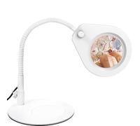 Beyamz - Lampada da scrivania a LED con lente di ingrandimento e supporto da tavolo - con lente 5x da 105 mm, dimmerabile a 5 colori, 790 LM - per illuminazione da scrivania e attività ravvicinate