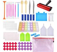 BEYAOBN 91Pezzi Kit Diamond Painting,5D Strumenti di Pittura Diamante, Strumento per Punto Croce Diamantato,Ricamo Scatola Pittura Diamante Kit con Penna Quick Point,Vassoio di Plastica,Pinzette