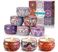 BEYAOBN 9Pcs Candele Profumate Regalo Set Regalo Donna, Cera di Soia Candele Aromaterapia per Anniversario Natale San Valentino Festa della Mamma Bagno Yoga Compleanno Decorazione