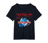 Beyblade Let IT RIP Logo Maglietta, Donna Plus-Size, Nero, 3X