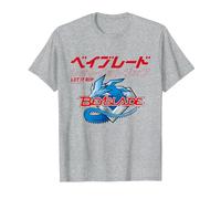 Beyblade Let IT RIP Logo Maglietta, Uomo, Grigio Melange, L