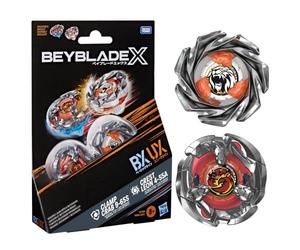 Beyblade X Dual Pack Clamp Crab 9-65S BX et Crest Leon 4-55A UX, 2 toupies de Combat Takara Tomy à Rotation Droite, dès 8 Ans