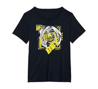 Beyblade X Multi Nana-IRO Arrow Wizard Bey Maglietta, Donna Plus-Size, Nero, 5X