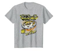 Beyblade X PRO Blader Multi Let It Rip Maglietta, Bambini, Grigio Melange, 2 Anni